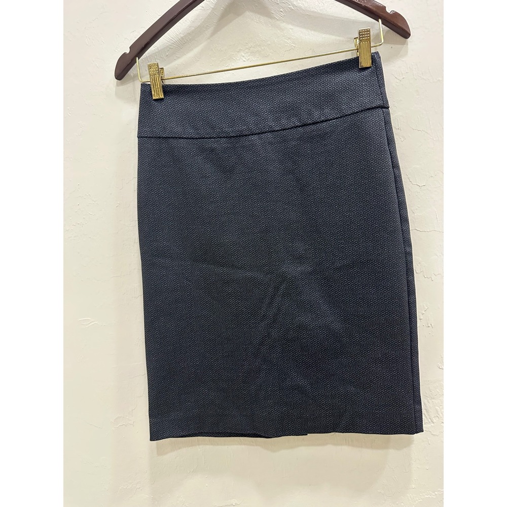 Margaret M Women Pencil Skirt XS Charcoal Gray Geometric Honeycomb Pull On Work